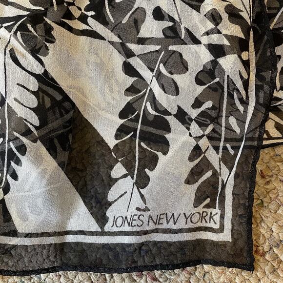 VTG JONES NEW YORK Designer Silk Scarf Wrap 10x53” Long ScarvesiLove Feminine - Picture 6 of 6